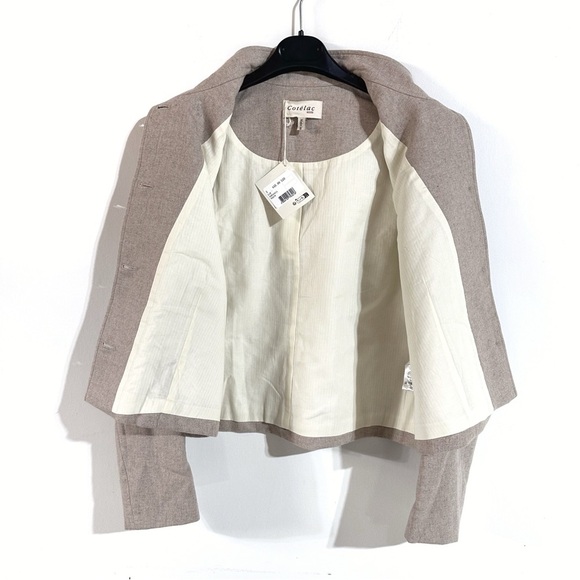 Cotelac Wool Blend Tan Boxy Short Jacket With Mandarin Collar Size 2/US8 ($435) - Picture 7 of 13
